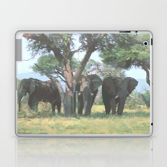 Elephants resting at noon Laptop & iPad Skin