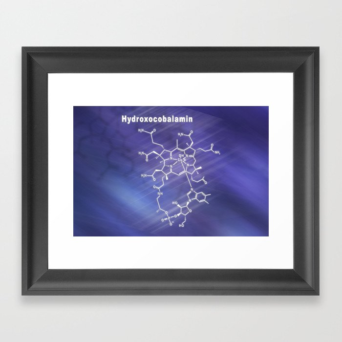 Hydroxocobalamin vitamin B12, Structural chemical formula Framed Art Print