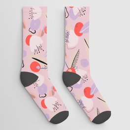 Happy Cherry Abstract Pattern Socks