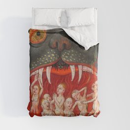 The mouth of Hell medieval art Duvet Cover