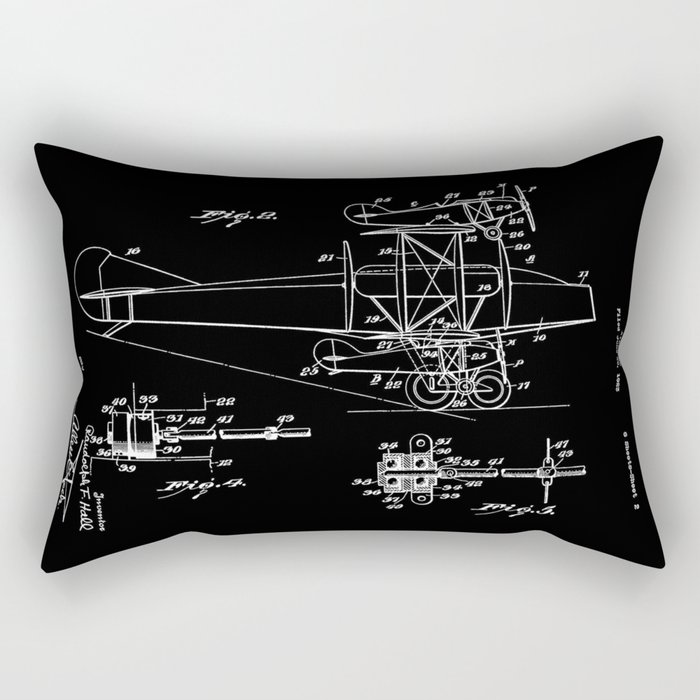 Vintage Airplane Blueprint 1923's Rectangular Pillow