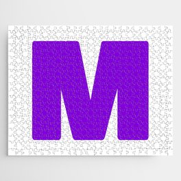 M (Violet & White Letter) Jigsaw Puzzle