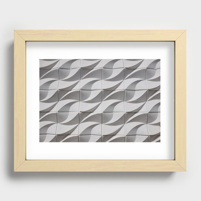 White waves on building Recessed Framed Print