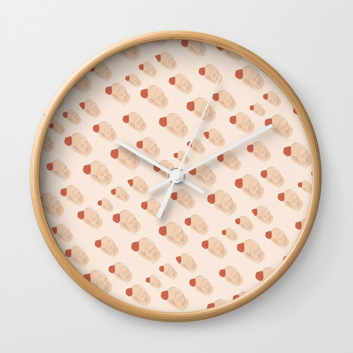 Pink Pattern Wall Clock