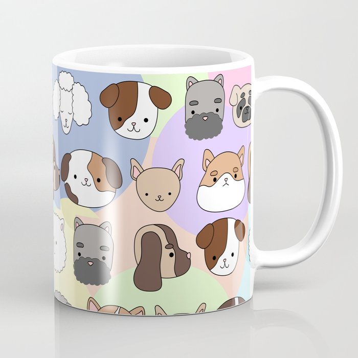 Multicolored pattern with cute, funny happy dogs. Prints, baby and pets texture for children.  Coffee Mug