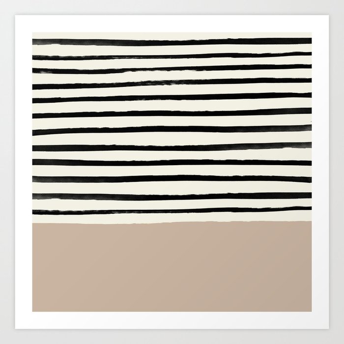 Latte & Stripes Art Print