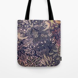 Vintage Purple Art Nouveau Floral Design - William Morris Design Tote Bag