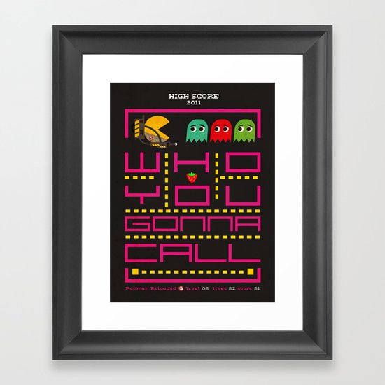 pacman ghostbuster Framed Art Print