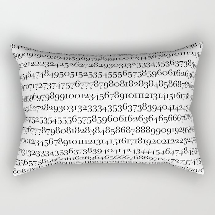 All The Numbers - White Rectangular Pillow