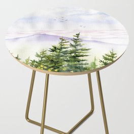 View of Adirondack Mountains Side Table