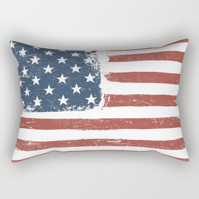 American Flag Grunge Background. Raster version. Horizontal orientation. Rectangular Pillow
