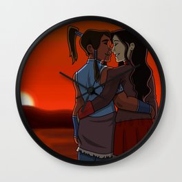 Love by the Sea Wall Clock