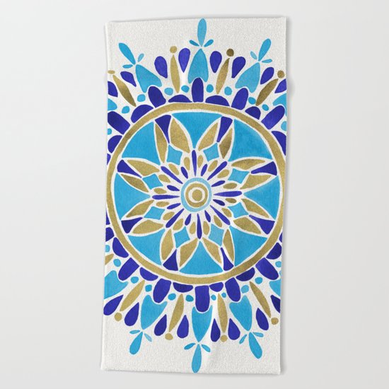 Royal Blue Mandala Beach Towel