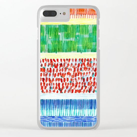 Joyful Stacked Patterns in High Format Clear iPhone Case