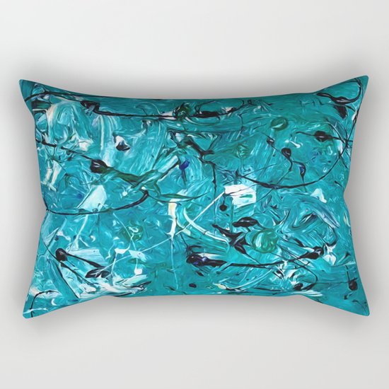 Green Chaos Rectangular Pillow