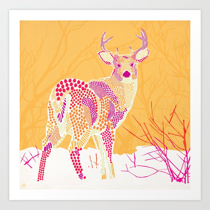 Stag Points Art Print