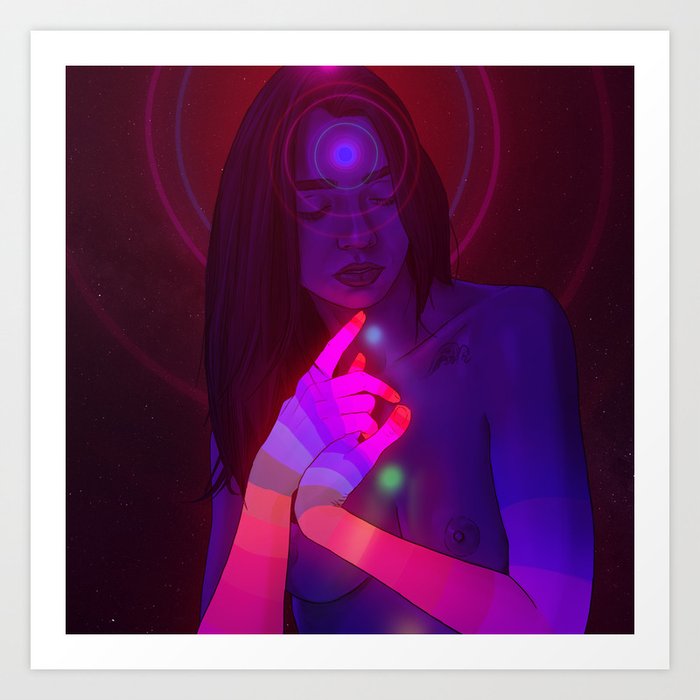 Vibing Psychonaut Girl 3 (GIF) Art Print