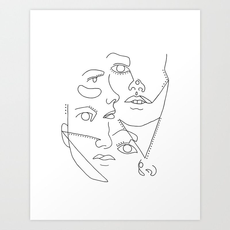 Abstract Faces Art Print By Pulseofart Society6