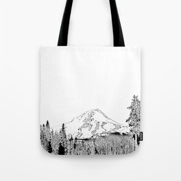 Mount Hood Oregon Black & White Sketch Tote Bag