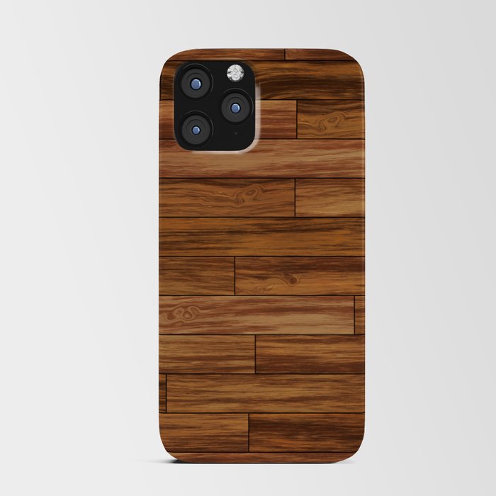 Brown wood board iPhone Card Case