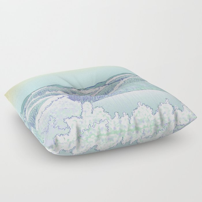 Seawall Waves Floor Pillow
