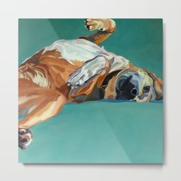 Johnny the Dog Rests Metal Print | Mixedbreeddog, Dogart, Animal, Petart, Petportrait, Painting, Mutt, Dogportrait 
