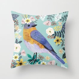Blue Bird Throw Pillow