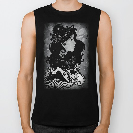 spring rain (B&W) Biker Tank