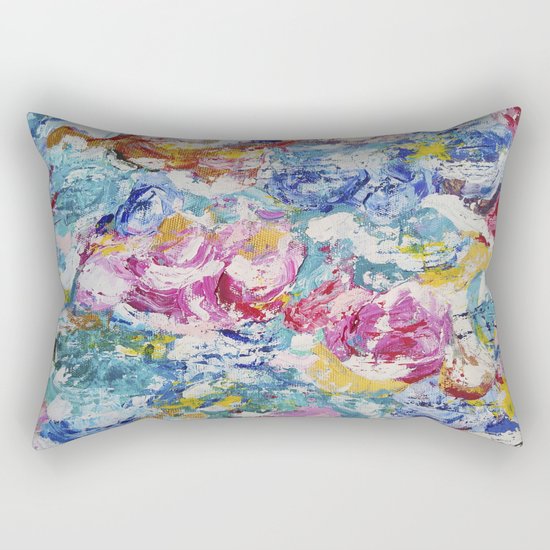 Abstract floral painting Rectangular Pillow
