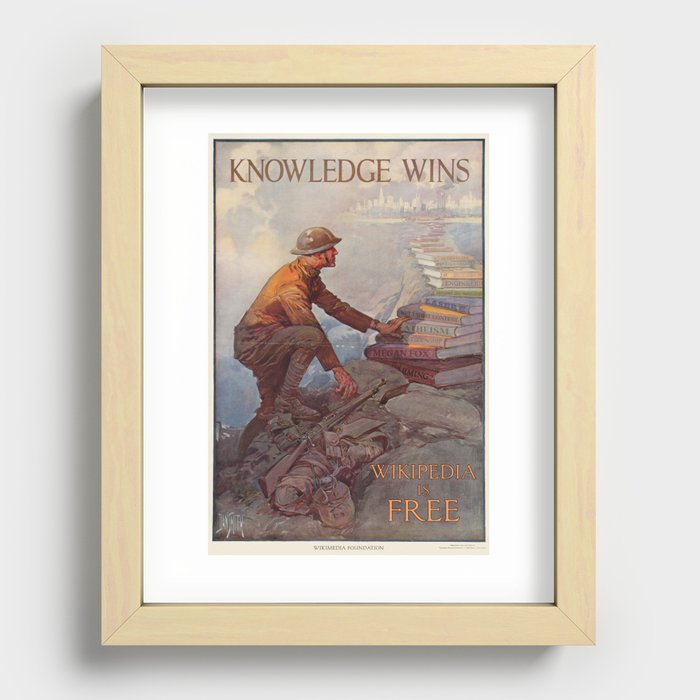 Wikipedia is Free Recessed Framed Print