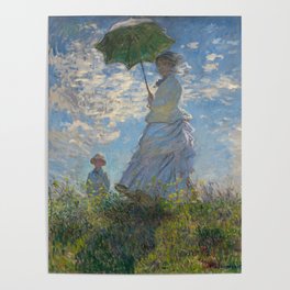 The Walk, Woman with a Parasol by Claude Monet Poster