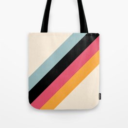 Hariasa - Classic Colorful Abstract Minimal Retro 70s Style Stripes Design Tote Bag