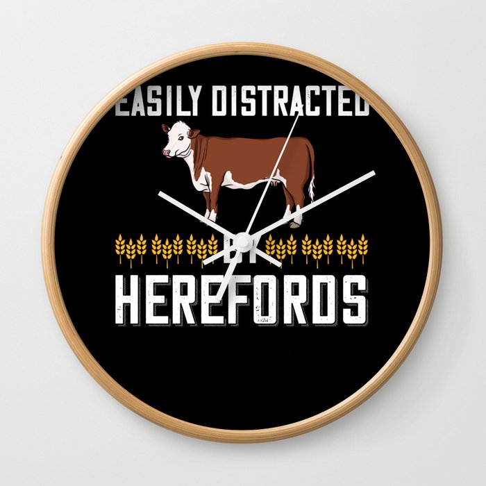 Hereford Cow Cattle Bull Beef Farm Wall Clock