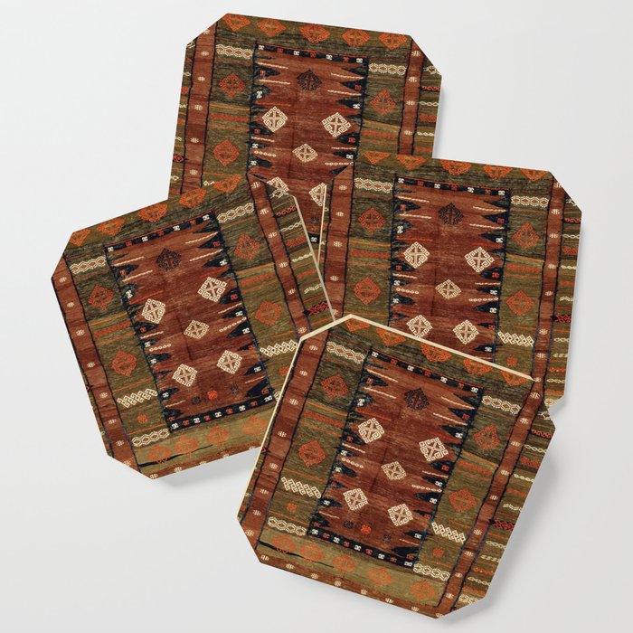 Belouch  Antique Khorassan Northeast Persian Rug Coaster