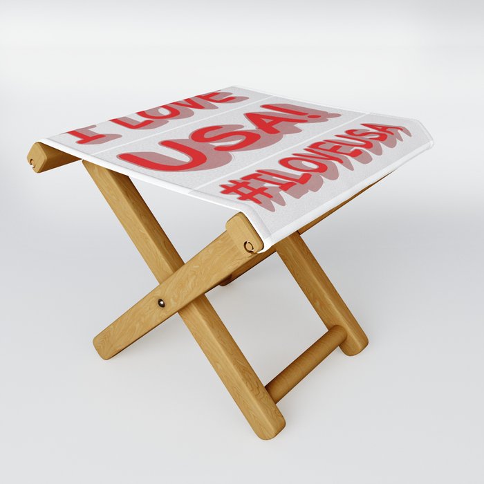 Cute Expression Design "I LOVE USA!". Buy Now Folding Stool