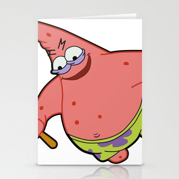 Savage Patrick Star Meme Evil Angry Spongebob Squarepants Stationery Cards  by Pocky