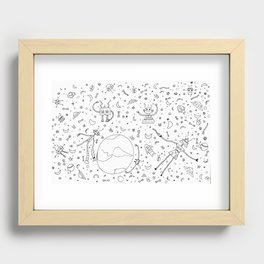 Robots in space! Recessed Framed Print