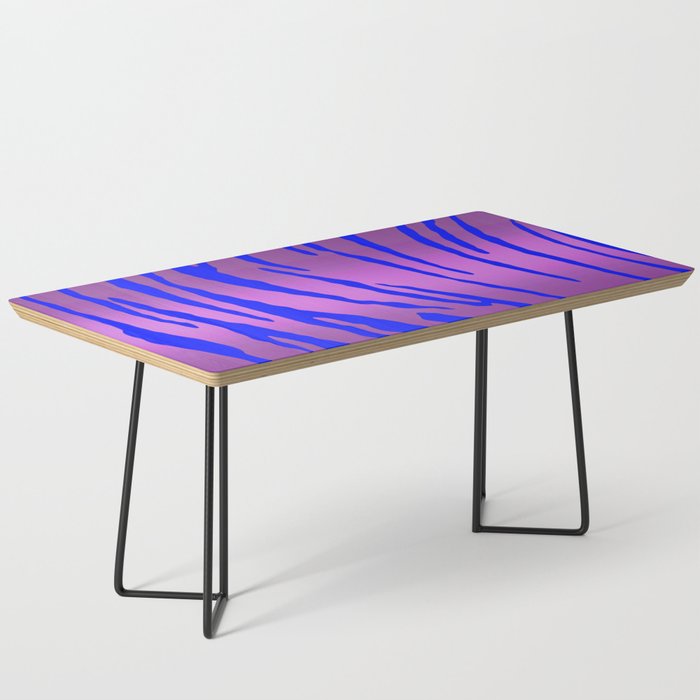 Metallic Tiger Stripes Pink Blue Coffee Table