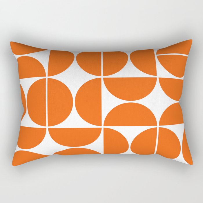 Mid Century Modern Geometric 04 Orange Rechteckiges Kissen Mid Century Modern Geometric 04 Orange Rechteckiges Kissen