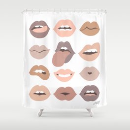 Lips of Love (Neutral Palette) Shower Curtain