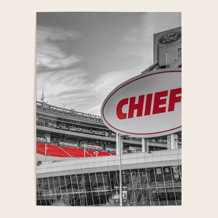 Kansas City Football Stadium In Selective Color Poster by Gregory
