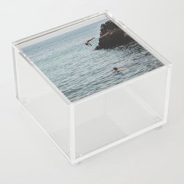 Dip Dive in the summer, sea photography, dreamy location, Wall Art Decor Acrylic Box