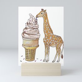 Ice Cream for a Giraffe Mini Art Print