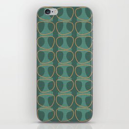 Teal and Orange Mid Century Modern Abstract Ovals iPhone Skin