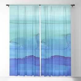 Alcohol Ink Seascape Sheer Curtain
