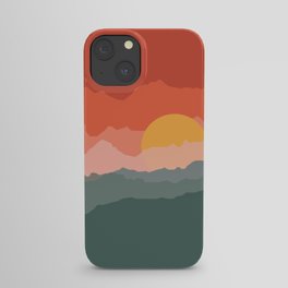 Minimal abstract sunset mountains IV iPhone Case