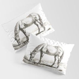 A Grazing Horse - Vintage Illustration Pillow Sham