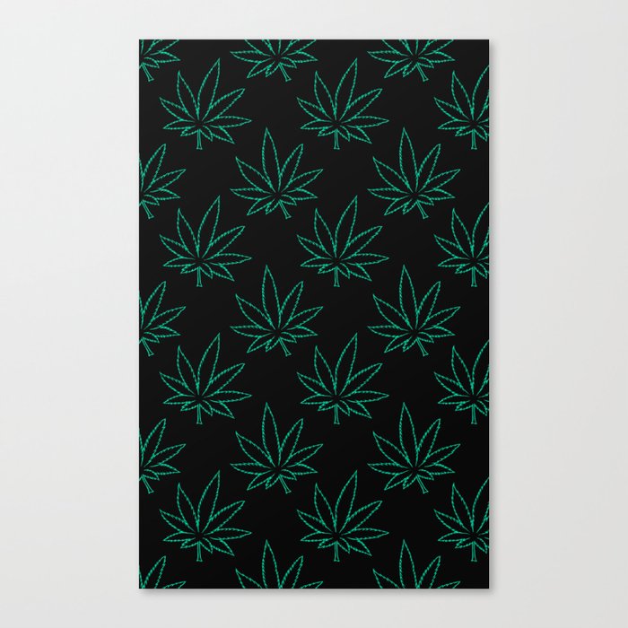 Weed Pattern 420 (outlines) Canvas Print
