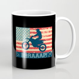 Dirt Bike Motocross Brraaap! Usa American Flag Coffee Mug