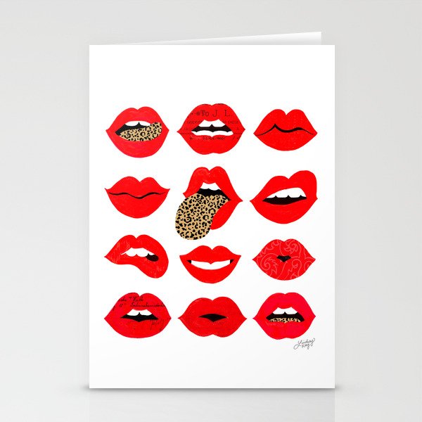 Leopard Lips of Love Stationery Cards